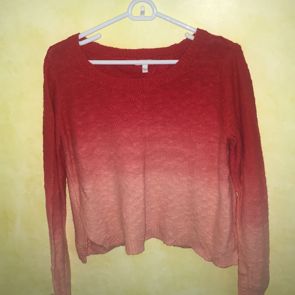 Pink Ombré Sweater With Open Back